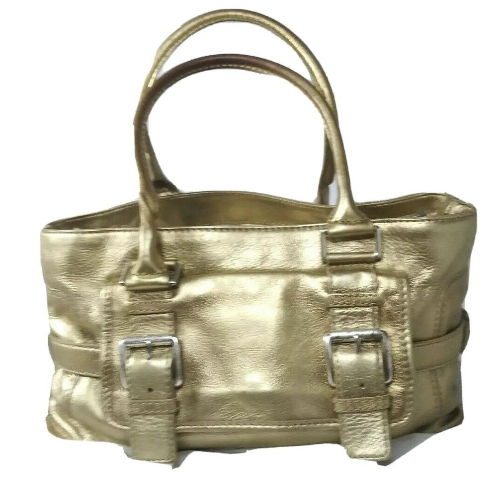 Michael Kors Brookville Shopper Leather Tote Handbag Golden Bronze Vintage Y2K